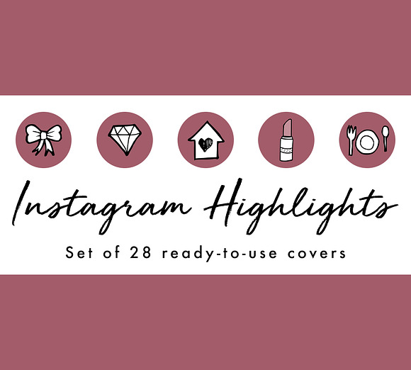 28 Mauve Instagram Highlight Covers in Instagram Templates - product preview 1
