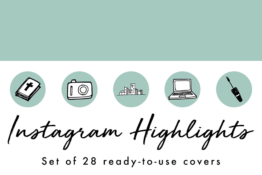 28 Mint Instagram Highlight Covers in Instagram Templates - product preview 8
