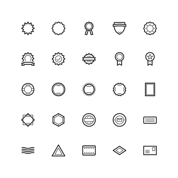 Badges & Stamps Line Icons  in Graphics - product preview 5