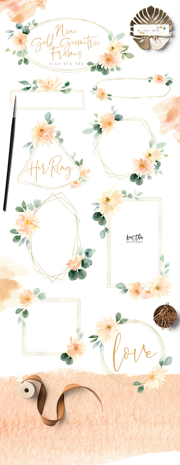 Peach and Cream Dahlias in Illustrations - product preview 4