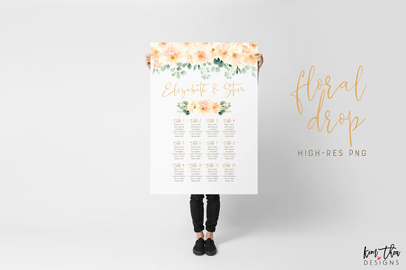 Peach and Cream Dahlias in Illustrations - product preview 7