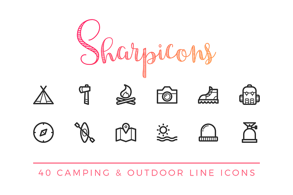 Camping & Outdoor Line Icons