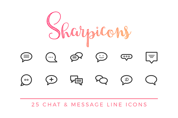 Chat & Message Line Icons