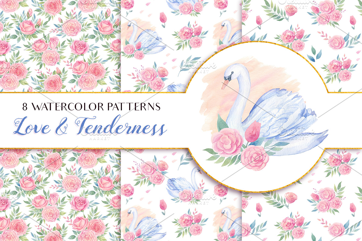 Love & Tenderness Watercolor in Patterns - product preview 8