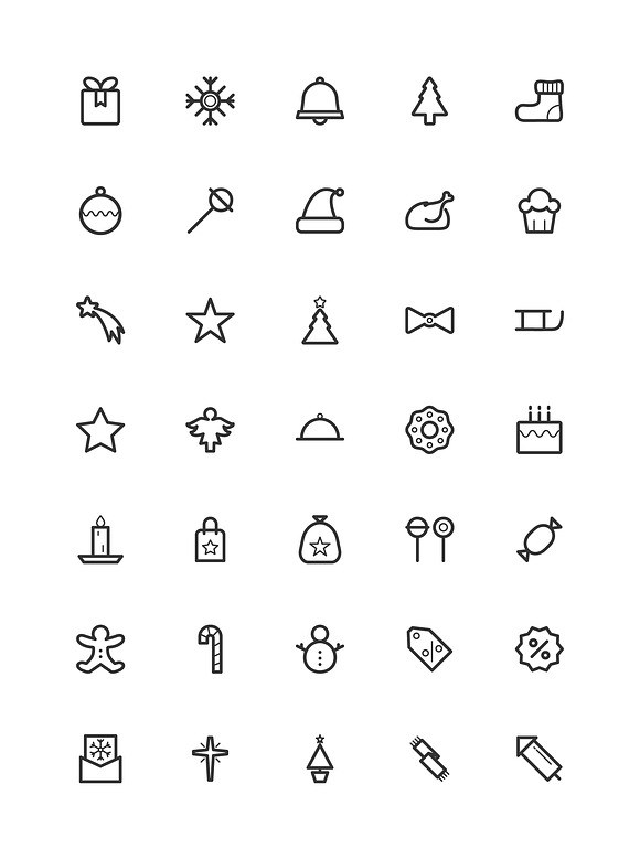 Christmas & Holidays Line Icons in Holiday Icons - product preview 5