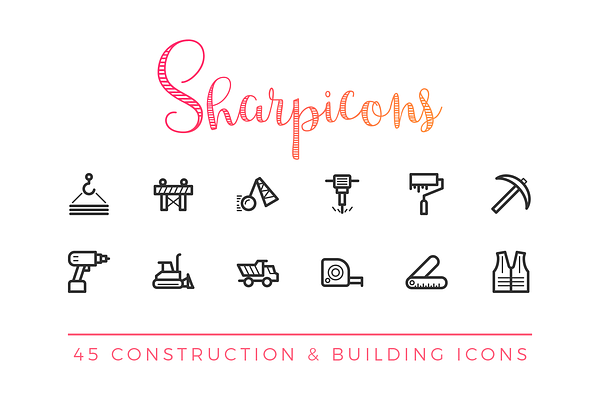 Construction & Building Line Icons