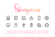 Devices & Hardware Line Icons