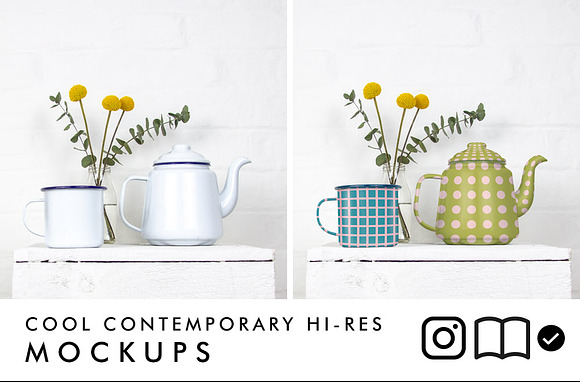 Enamel teapot and mug mockup in Product Mockups - product preview 5