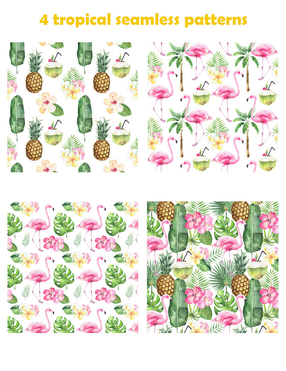Watercolor Tropical set. in Illustrations - product preview 5