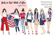 Girls in Red, White & Blue - Light S