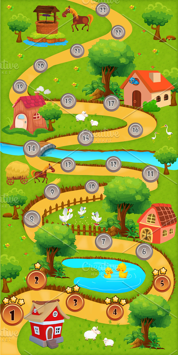 Game Level Map in Illustrations - product preview 3