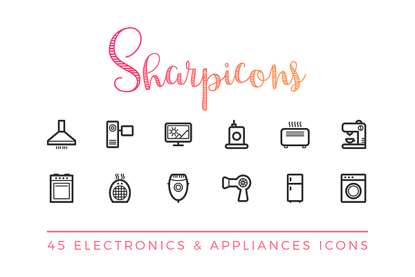 Electronics & Appliances Line Icons