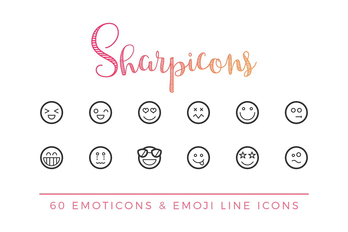Emoticons & Emoji Line Icons in Emotion Icons - product preview 2