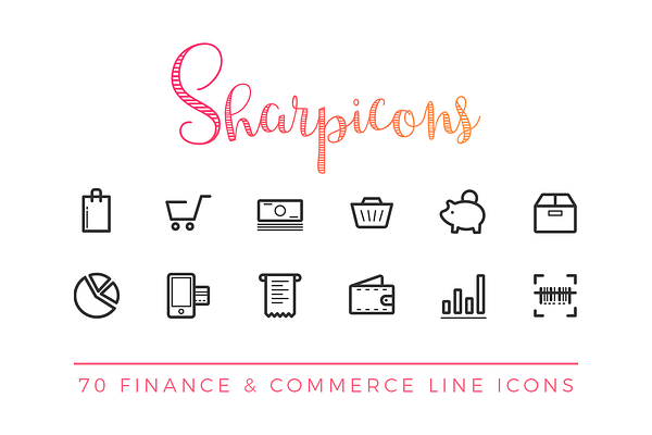 Finance & Commerce Line Icons