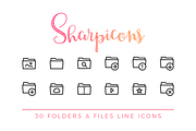 Folders & Files Line Icons