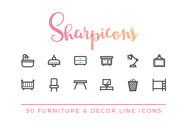 Furniture & Decor Line Icons