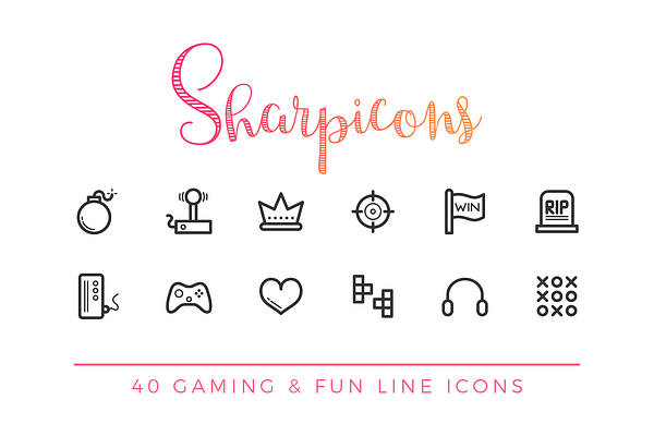 Gaming & Fun Line Icons
