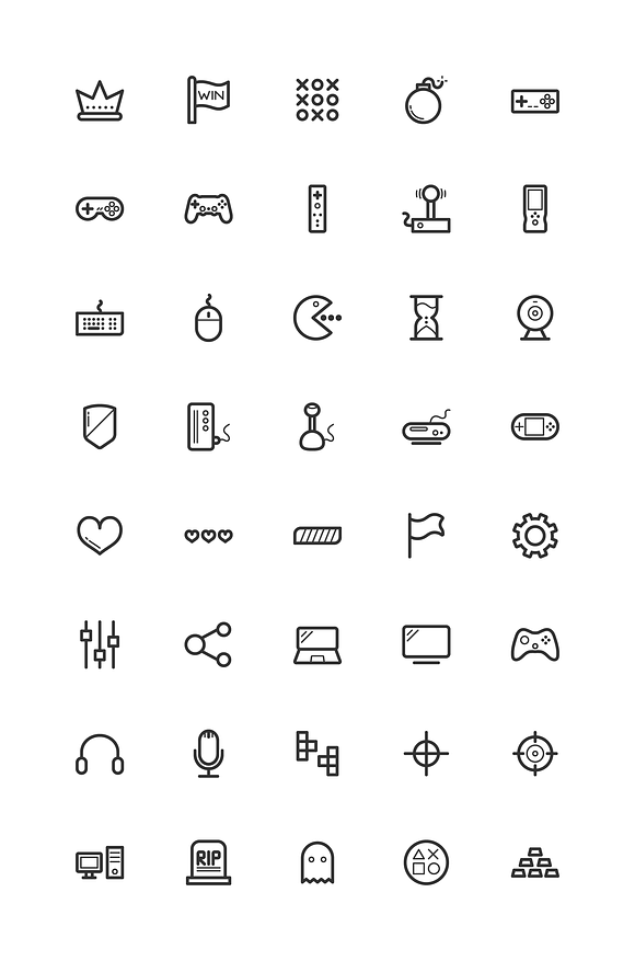 Gaming & Fun Line Icons in Game Icons - product preview 5