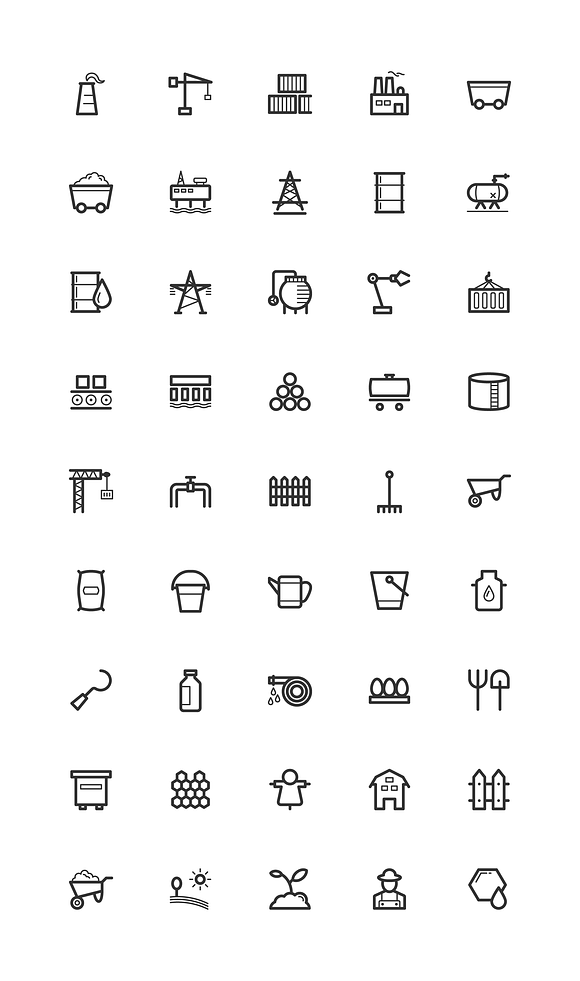 Industry & Farming Line Icons in Graphics - product preview 5