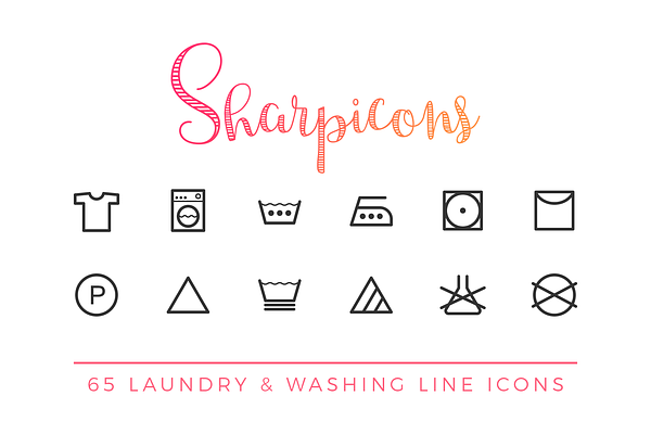 Laundry & Washing Line Icons