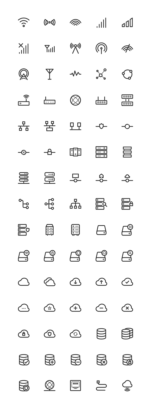Network & Database Line Icons in Server Icons - product preview 5