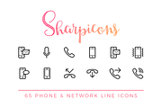 Phone & Network Line Icons