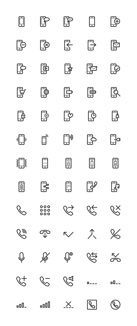 Phone & Network Line Icons in Graphics - product preview 5