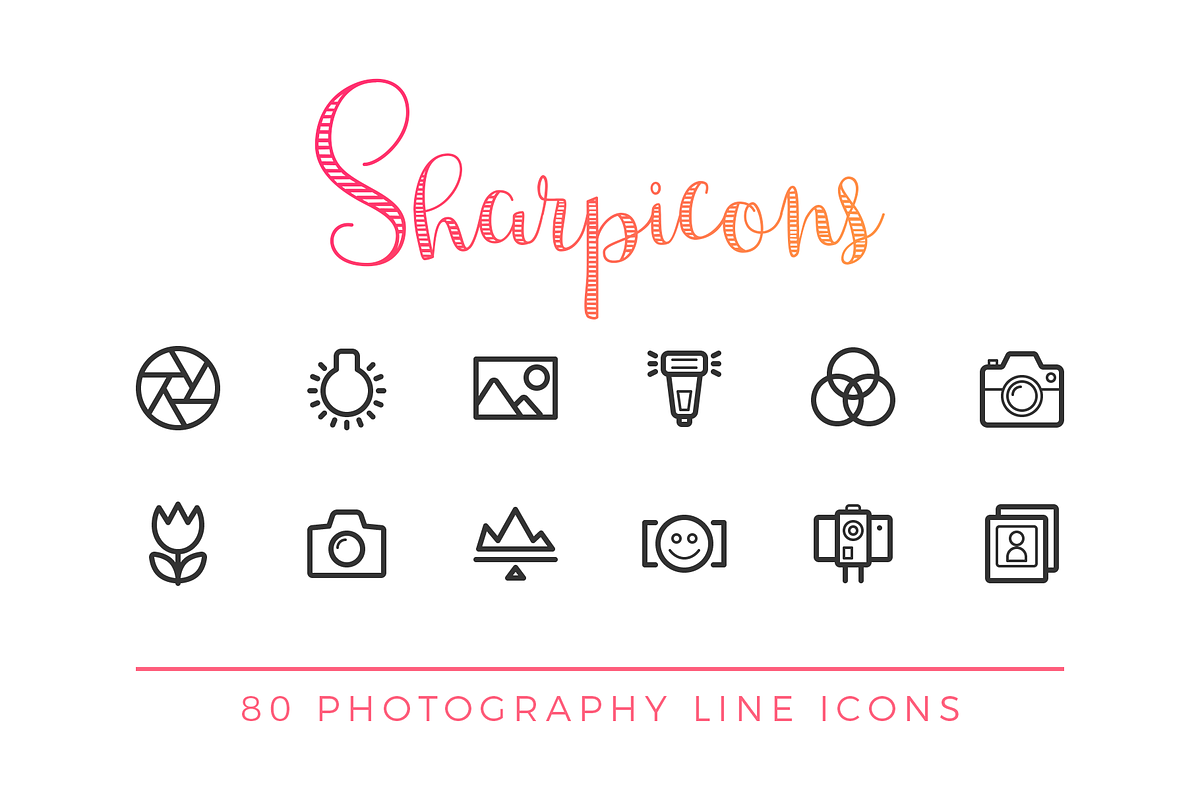 Photography & Camera Line Icons in Camera Icons - product preview 8