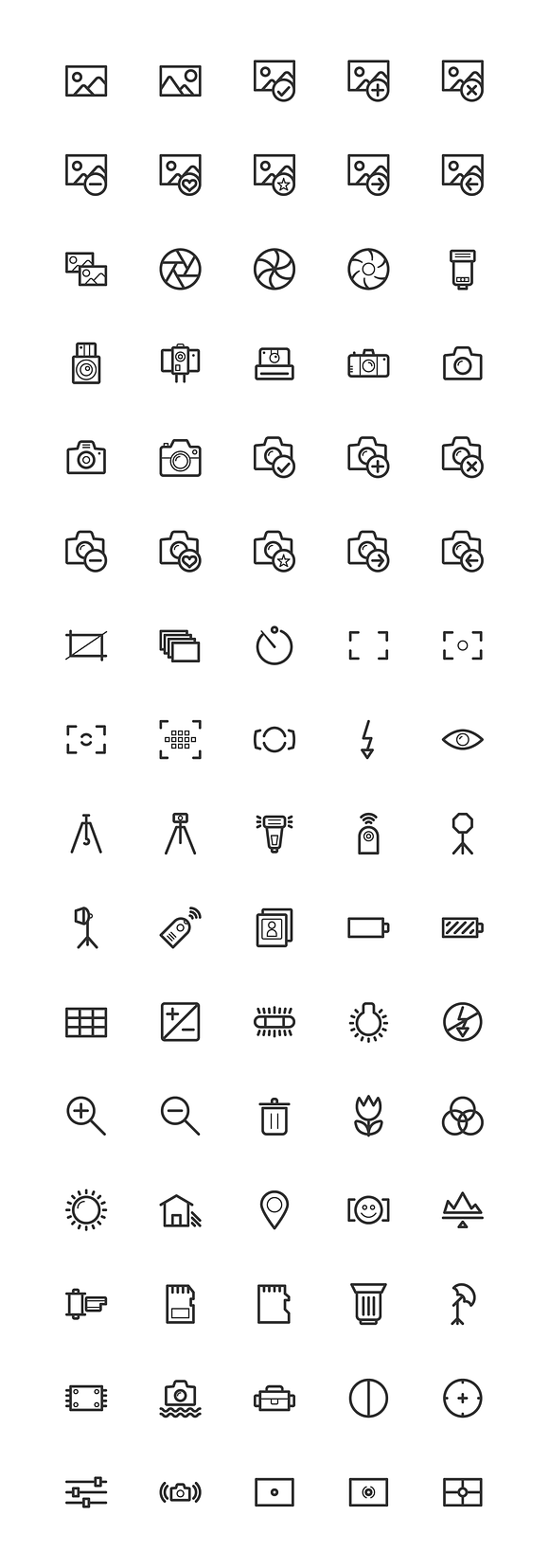 Photography & Camera Line Icons in Camera Icons - product preview 5