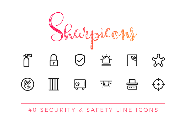 Security & Safety Line Icons