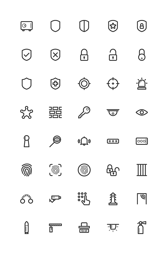 Security & Safety Line Icons in Safety Icons - product preview 5