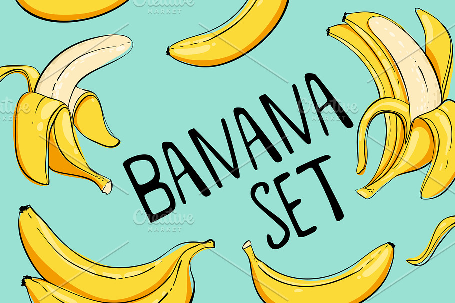 Bananas set in Illustrations - product preview 8