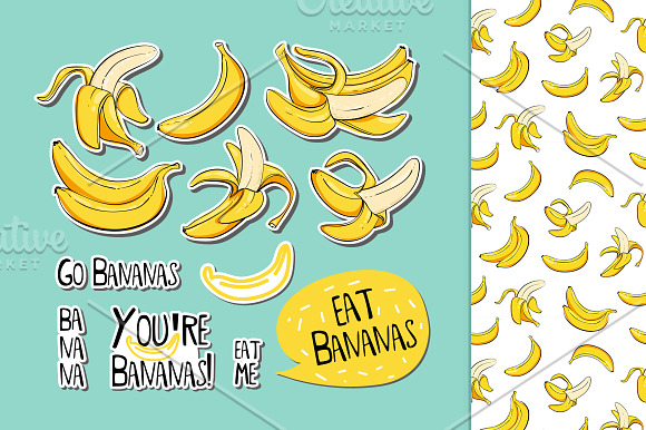 Bananas set in Illustrations - product preview 2