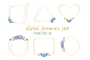 Gold frames with Hydrangea