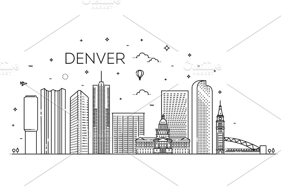Denver city skyline in Graphics - product preview 8