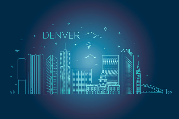 Denver city skyline in Graphics - product preview 1