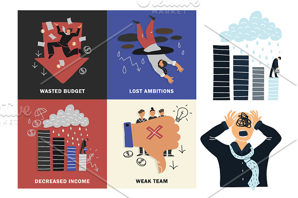 Business Failure Concepts Set in Graphics - product preview 2