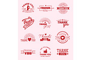 Thank you quote slogan citate vector text message feeling emotions lettering vector badge thanksfull quote phrases message flayer brochure layout card design