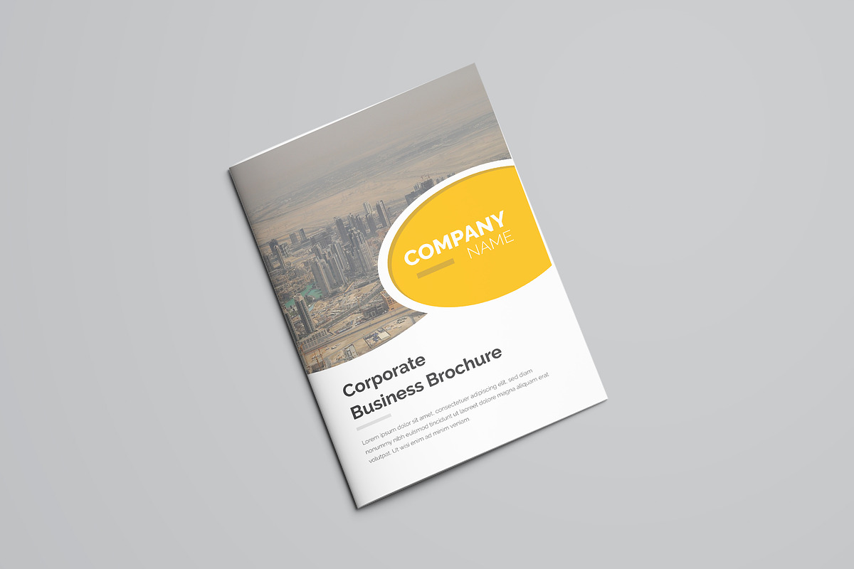Yellow Bifold Brochure in Brochure Templates - product preview 8
