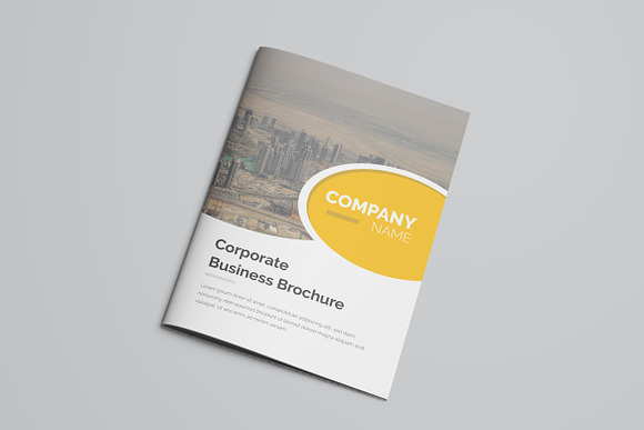 Yellow Bifold Brochure in Brochure Templates - product preview 2