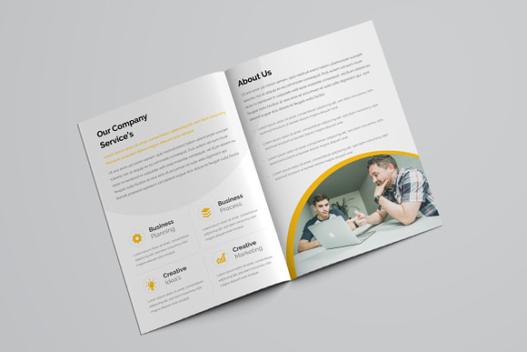 Yellow Bifold Brochure in Brochure Templates - product preview 6