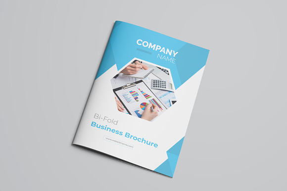 Blue Bifold Brochure in Brochure Templates - product preview 1