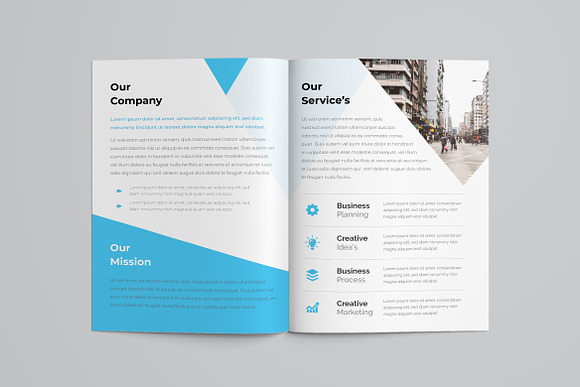 Blue Bifold Brochure in Brochure Templates - product preview 2