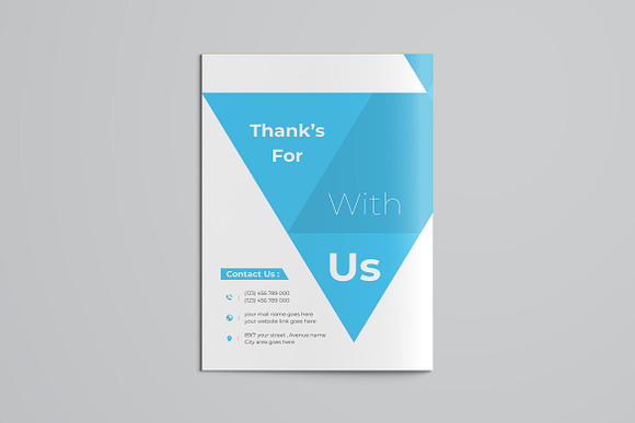 Blue Bifold Brochure in Brochure Templates - product preview 3