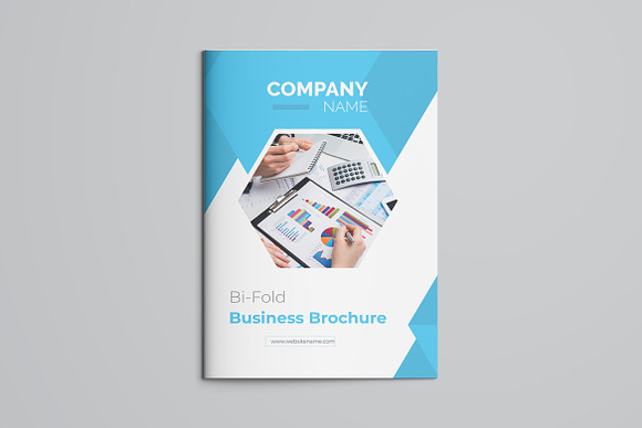 Blue Bifold Brochure in Brochure Templates - product preview 4
