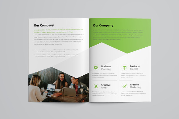 Green Bifold Brochure in Brochure Templates - product preview 2