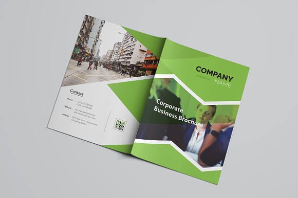 Green Bifold Brochure in Brochure Templates - product preview 6