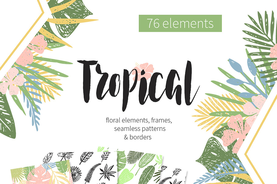 Tropical Hand Drawn Leaves in Objects - product preview 8