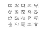 Line Online Education Icons