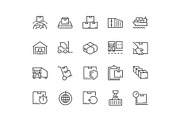 Line Package Delivery Icons
